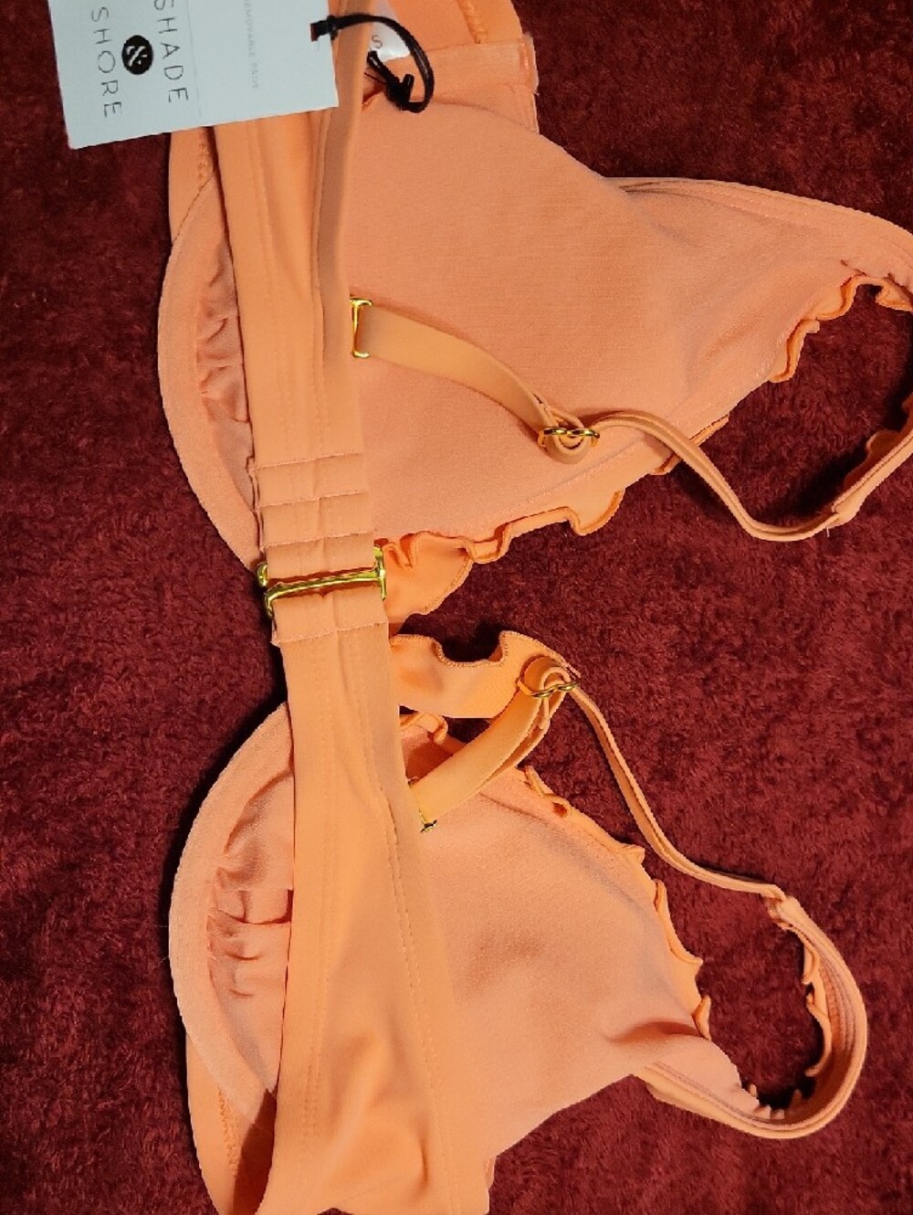 Shade & Shore Peach Ruffle Bikini Top - Picture 4 of 6